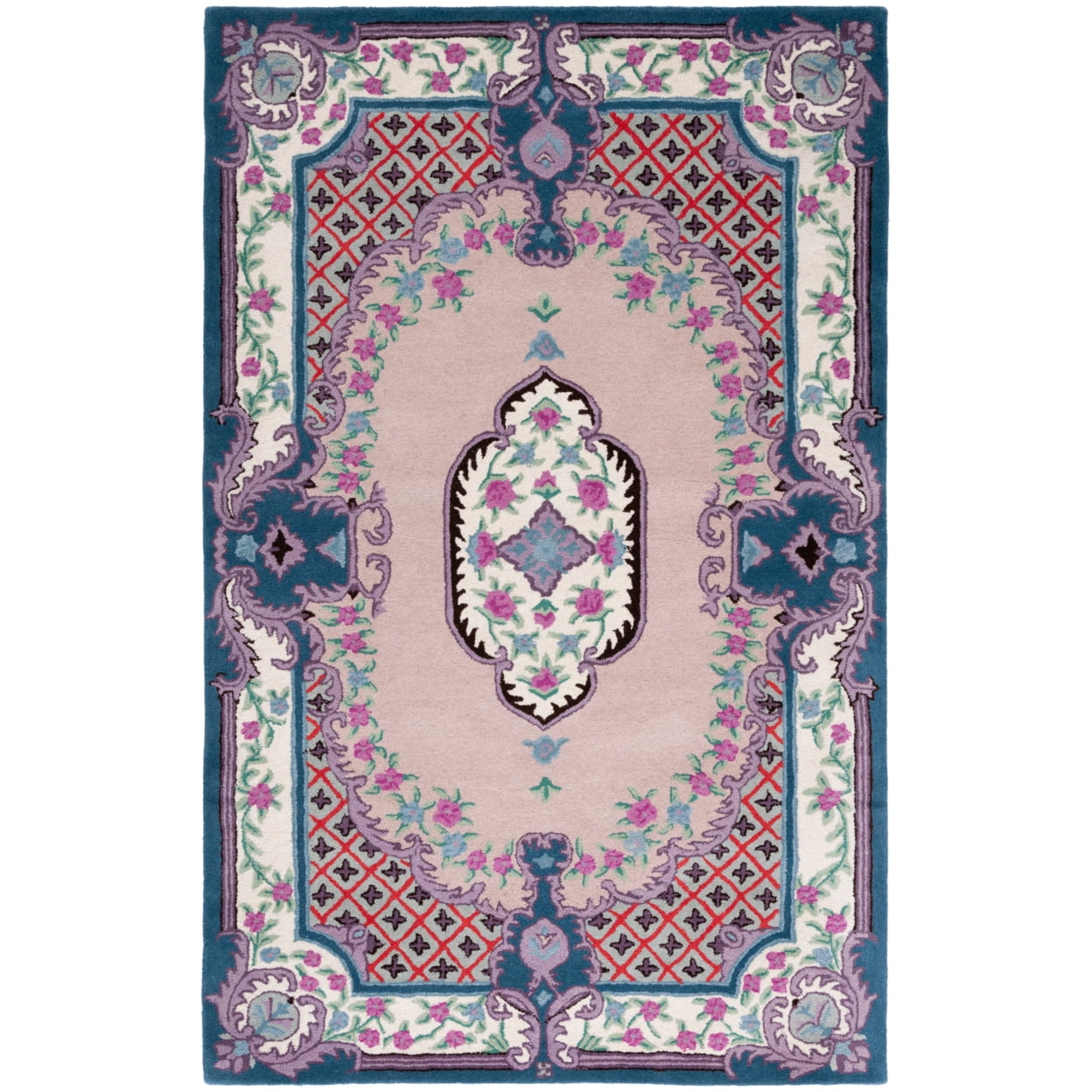 Ivory Elegance Hand-Tufted Wool and Viscose 5' Square Rug