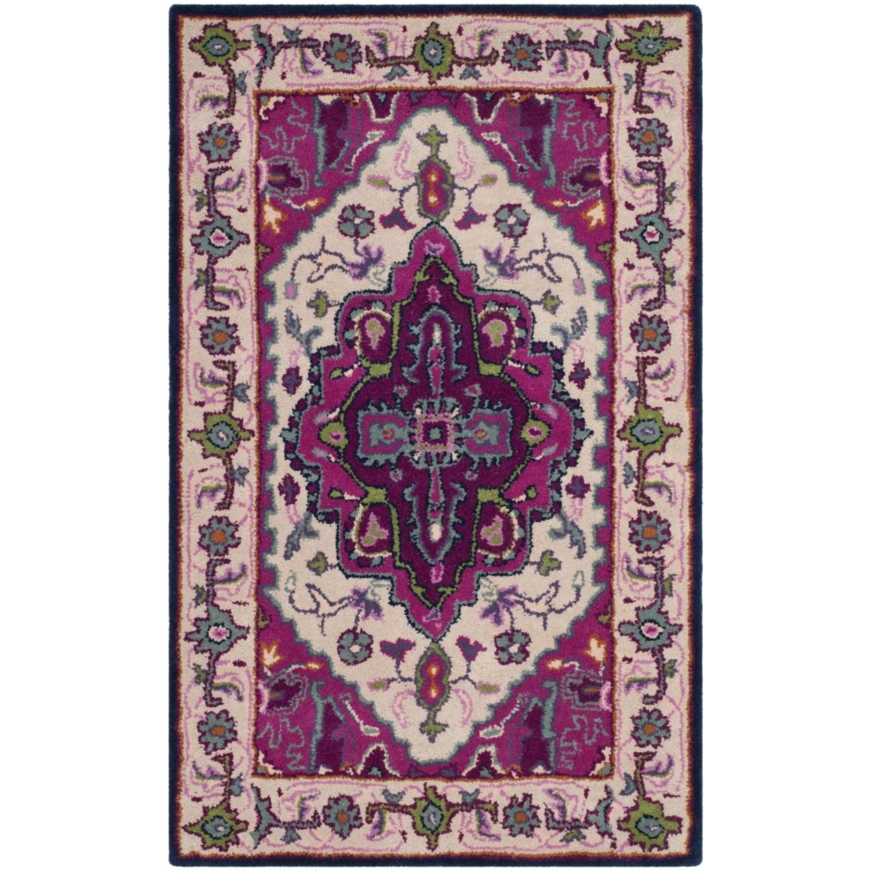 SAFAVIEH Bellagio BLG541A Handmade Ivory / Pink Rug