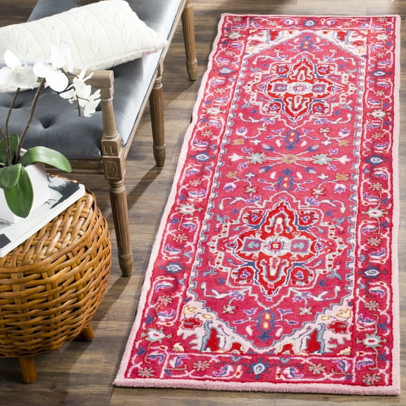 SAFAVIEH Bellagio Lara Handmade Traditional Runner Rug, Red/Pink, 2'3" x 7'