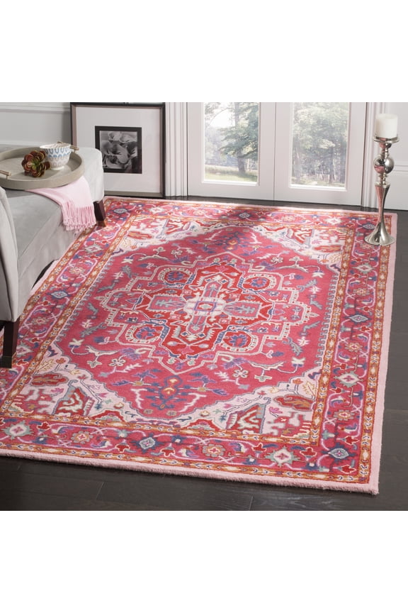 Bellagio Lara Handmade Traditional Area Rug, Red/Pink, 2'6" x 4'