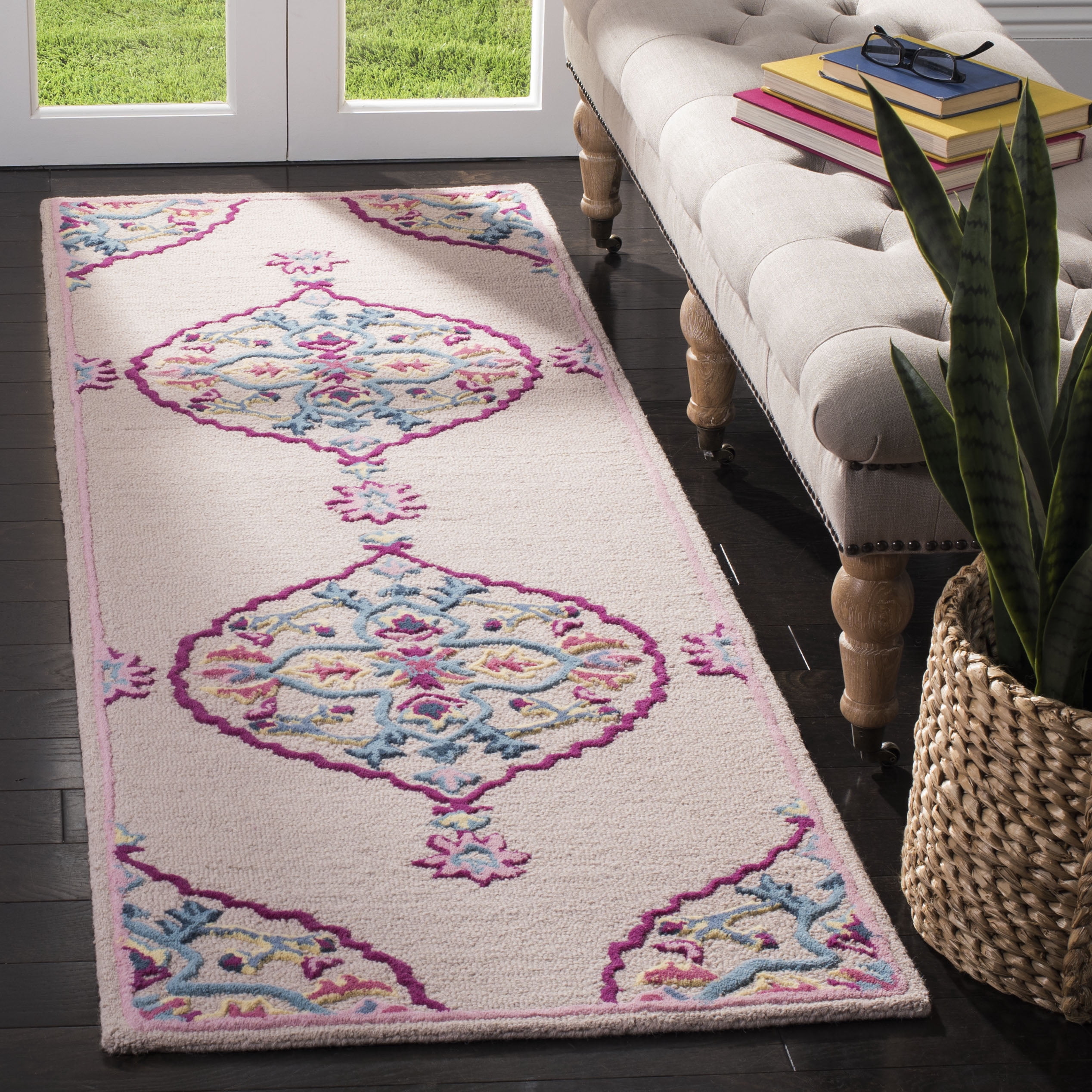 Pink Multicolor Rugs SAFAVIEH Bellagio Rio Floral Wool Runner Rug, Light Pink/Multi, 2'3