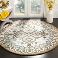 thumbnail image 1 of SAFAVIEH Bellagio Zoja Floral Wool Area Rug, Ivory/Dark Beige, 5' x 5' Round, 1 of 10