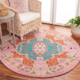 thumbnail image 1 of SAFAVIEH Bellagio Chandler Floral Wool Area Rug, Blue/Pink, 7' x 7' Round, 1 of 11