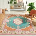 thumbnail image 1 of SAFAVIEH Bellagio Chandler Floral Wool Area Rug, Blue/Pink, 9' x 9' Square, 1 of 11