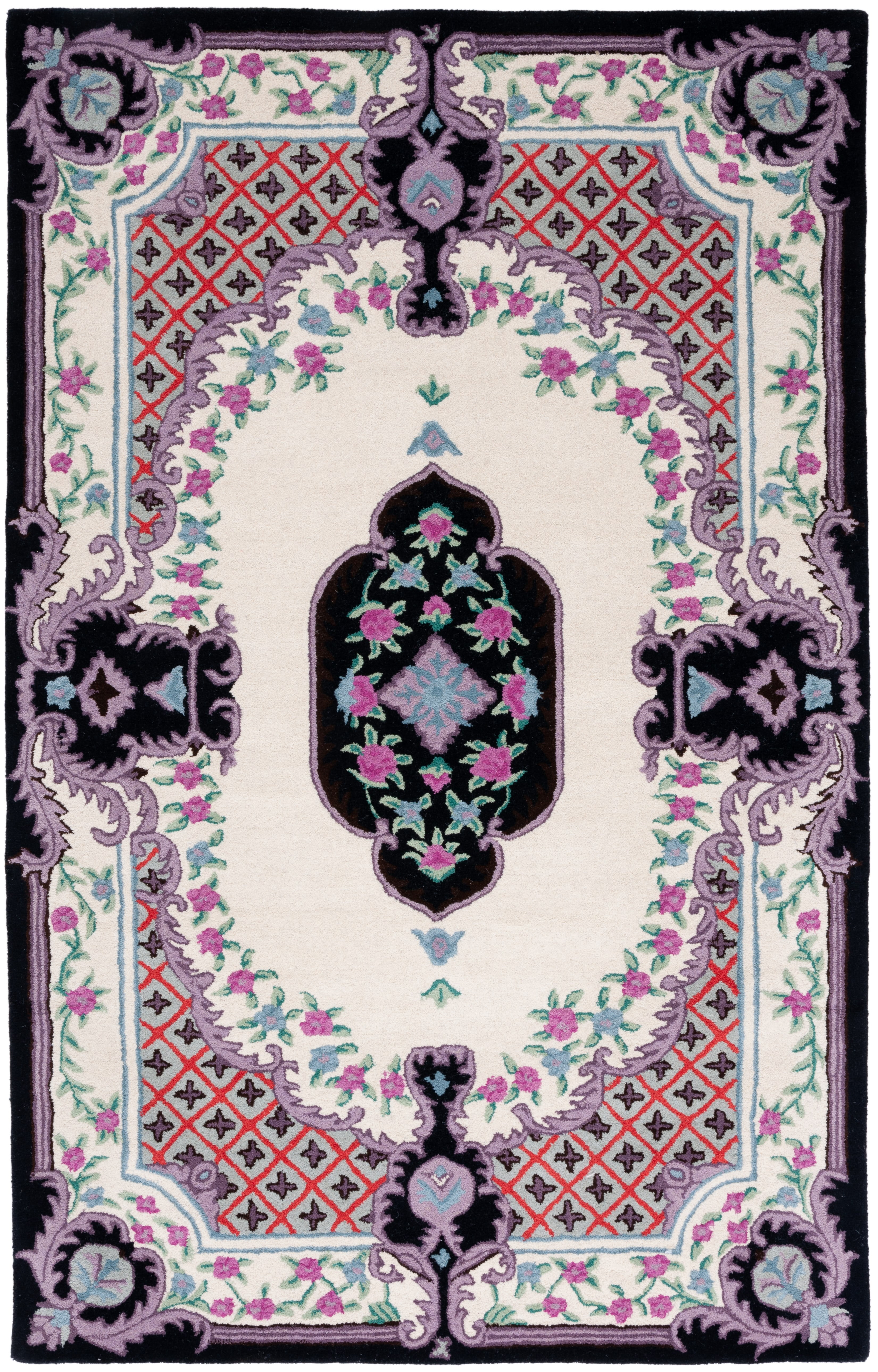 Chic Bellagio Hand-Tufted Black Wool & Viscose 6' x 9' Area Rug