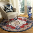 thumbnail image 1 of SAFAVIEH Bellagio Chandler Floral Wool Area Rug, Ivory/Pink, 3' x 3' Round, 1 of 8