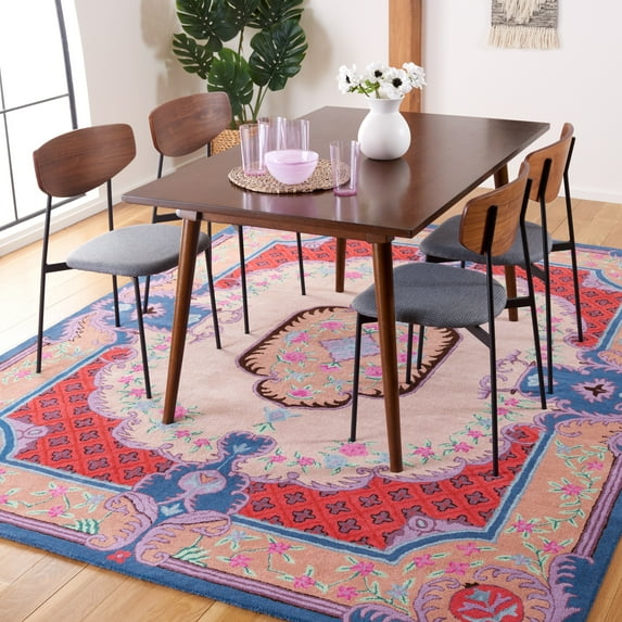 SAFAVIEH Bellagio Chandler Floral Wool Area Rug, Ivory/Pink, 9' x 12'