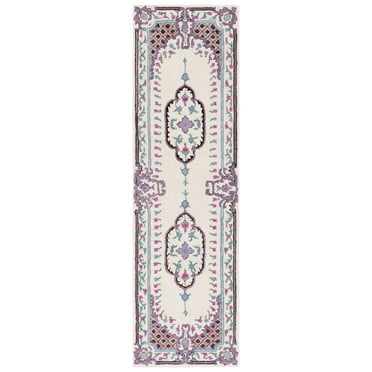 SAFAVIEH Bellagio Chandler Floral Wool Runner Rug, Ivory, 2'3" x 8'