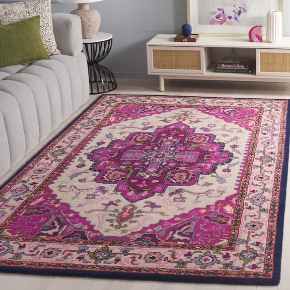 SAFAVIEH Bellagio Charlton Oriental Wool Area Rug, Ivory/Pink, 8' x 10'