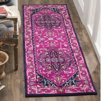 SAFAVIEH Bellagio Charlton Oriental Wool Runner Rug, Pink/Navy, 2'3" x 7'