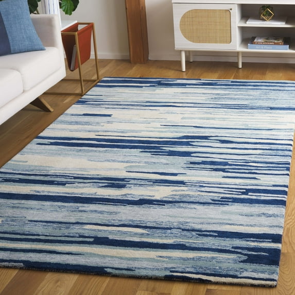 SAFAVIEH Bellagio Jannah Abstract Area Rug, Blue/Ivory, 5' x 8'