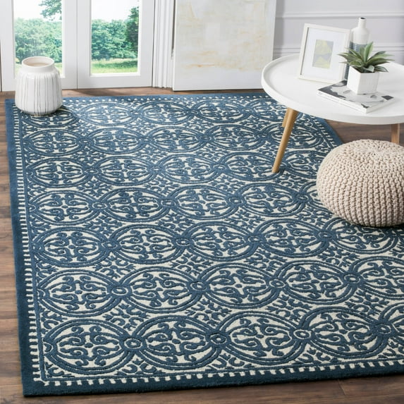 SAFAVIEH Bellagio Lydia Southwestern Wool Area Rug, Brown/Rust, 5' x 5' Round