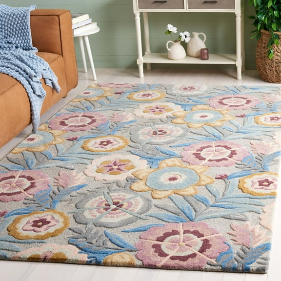 SAFAVIEH Bellagio Nita Floral Area Rug, Gray/Pink, 3' x 5'
