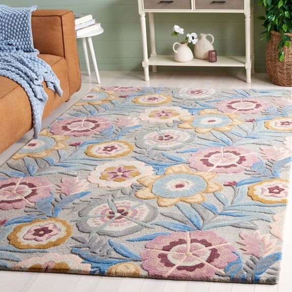 SAFAVIEH Bellagio Nita Floral Area Rug, Gray/Pink, 3' x 5'