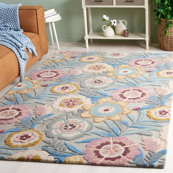 SAFAVIEH Bellagio Nita Floral Area Rug, Gray/Pink, 5' x 8'