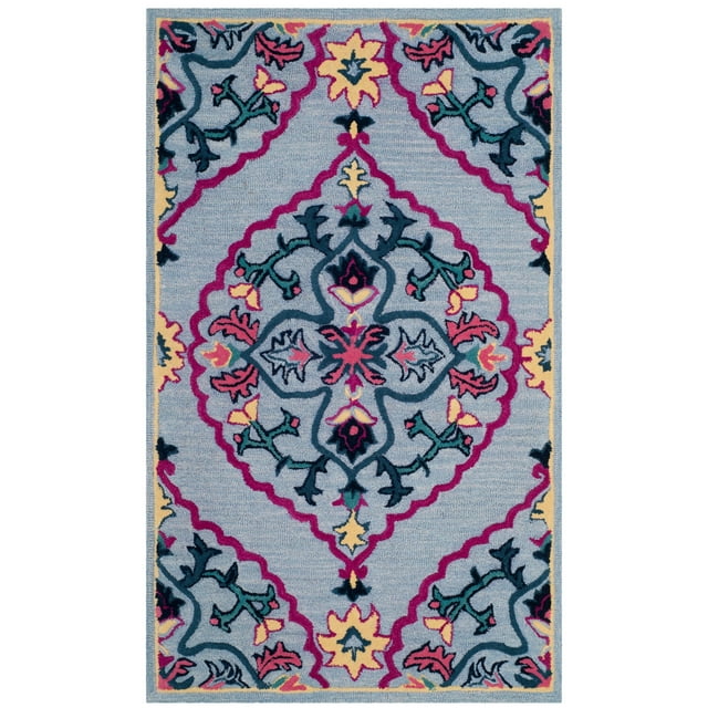SAFAVIEH Bellagio Rio Floral Wool Area Rug, Blue/Multi, 3' x 5'