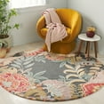 thumbnail image 1 of SAFAVIEH Bellagio Sharla Floral Area Rug, Gray/Rust, 6' x 6' Round, 1 of 10