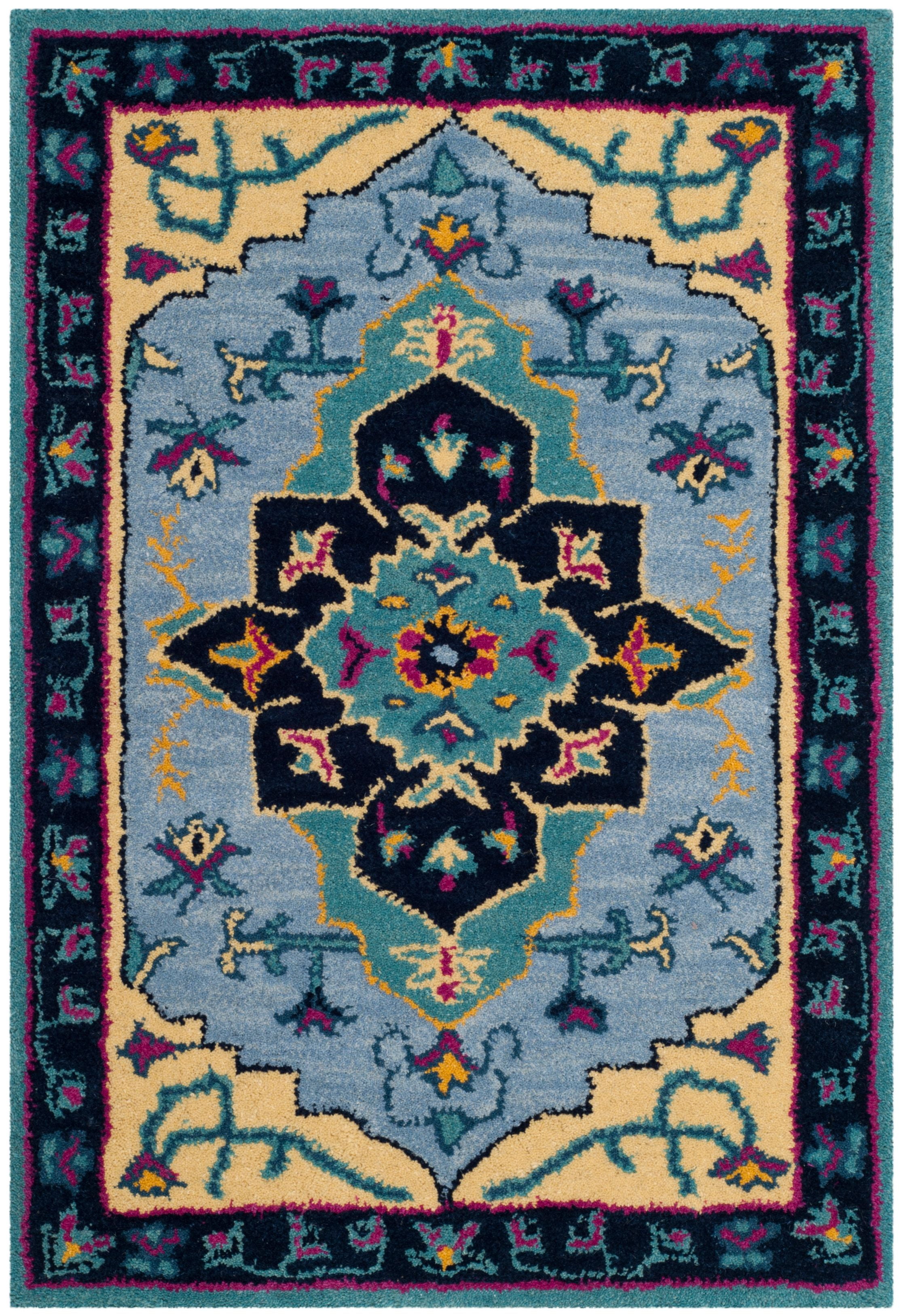 Bellagio Light Blue and Multi Wool Tufted Area Rug