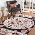 thumbnail image 1 of SAFAVIEH Bellagio Vanessa Floral Wool Area Rug, Black/Ivory, 5' x 5' Square, 1 of 11