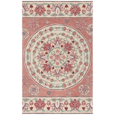 SAFAVIEH Bellagio Vanessa Floral Wool Area Rug, Red/Beige, 6' x 9'