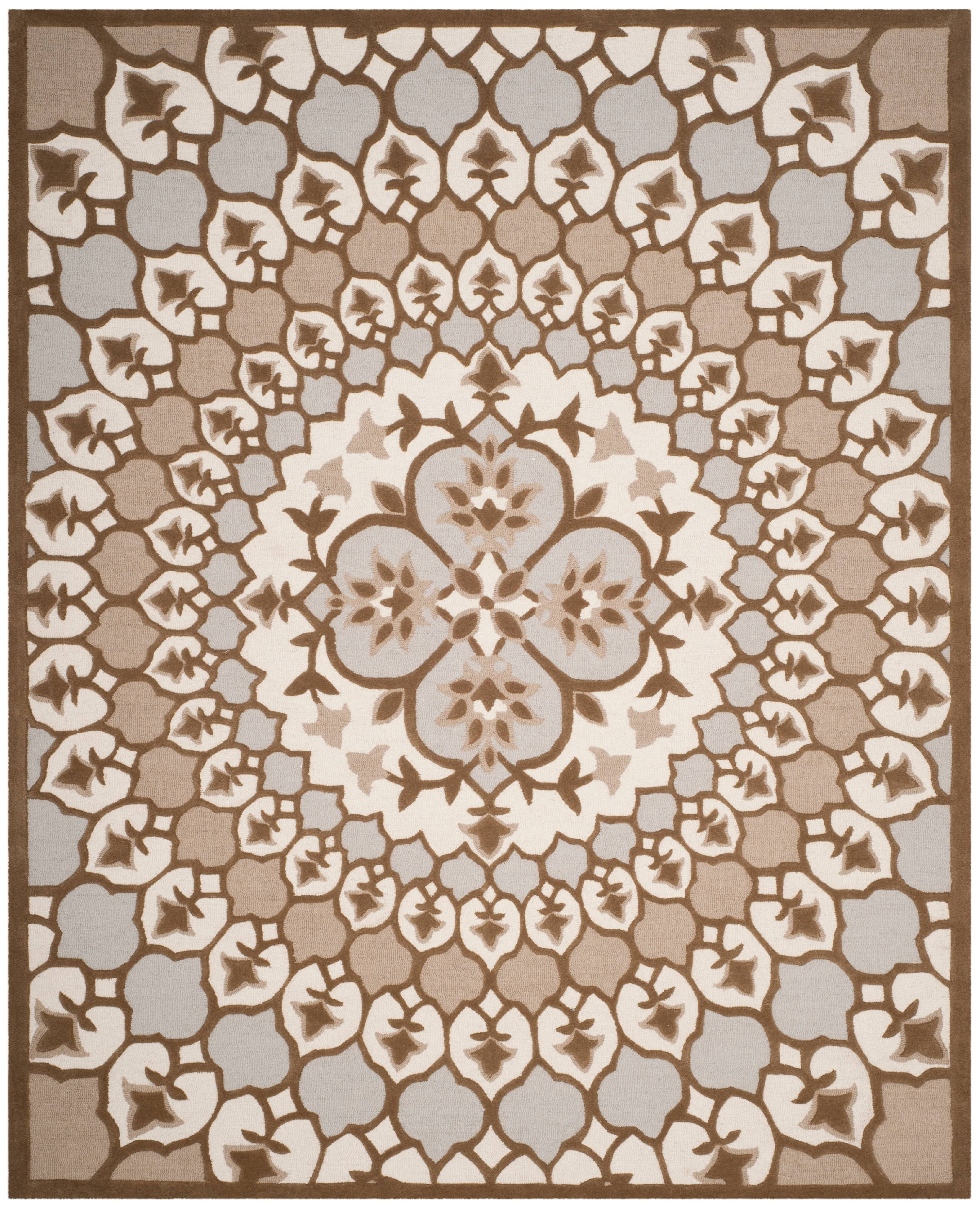 Off-White and Beige Tufted Wool 8' x 10' Area Rug