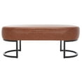 thumbnail image 1 of SAFAVIEH Bellezza Oval Solid Glam Bench, Cognac Leather, 1 of 10
