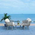 thumbnail image 1 of SAFAVIEH Belmi Outdoor Patio 4 Piece Conversation Set, Grey/Beige, 1 of 5
