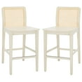 thumbnail image 1 of SAFAVIEH Benicio 38" Rattan Counter Stool, White Body/Natural Back Rest, Set of 2, 1 of 3