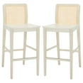 thumbnail image 1 of SAFAVIEH Benicio 42" Rattan Bar Stool, White Body/Natural Back Rest, Set of 2, 1 of 13