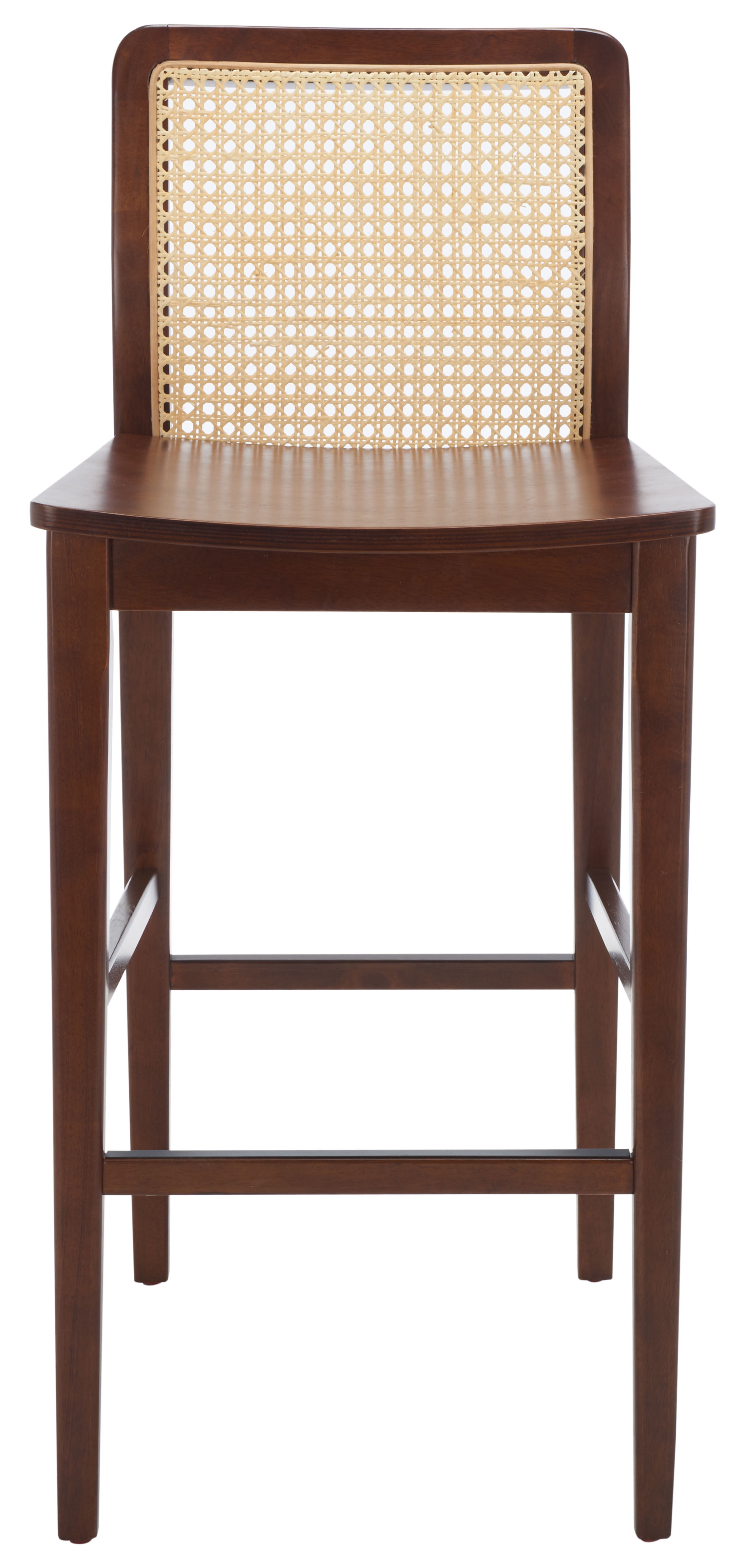 Benicio Dark Brown and Natural Rattan Bar Stool Set