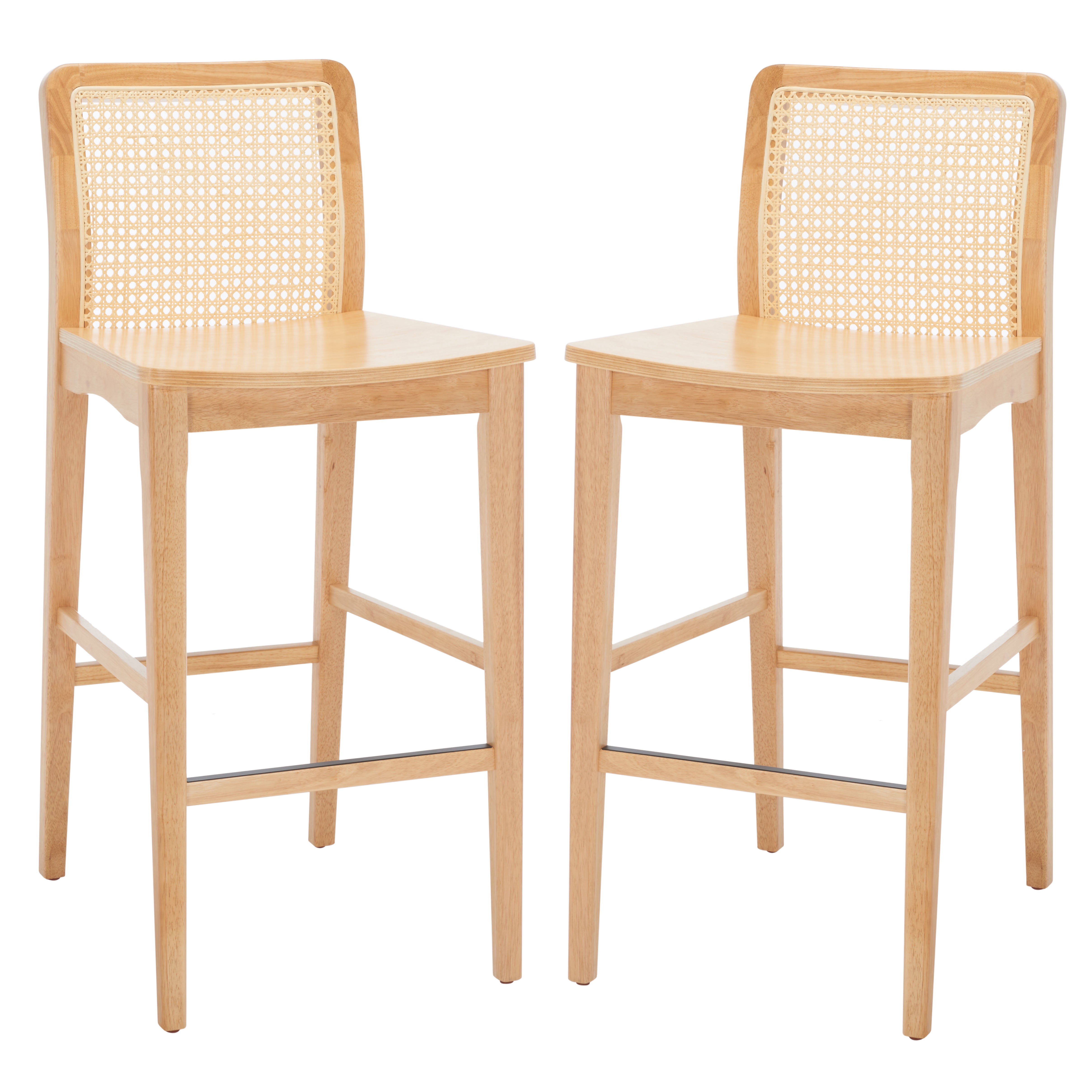 Benicio Natural Rattan Bar Stool Set of 2