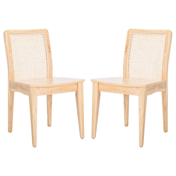 SAFAVIEH Benicio Rattan Dining Chair, Natural/Natural, Set of 2