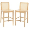 thumbnail image 1 of SAFAVIEH Benicio Square Mid Back Counter Stool, Natural (Set of 2), 1 of 14