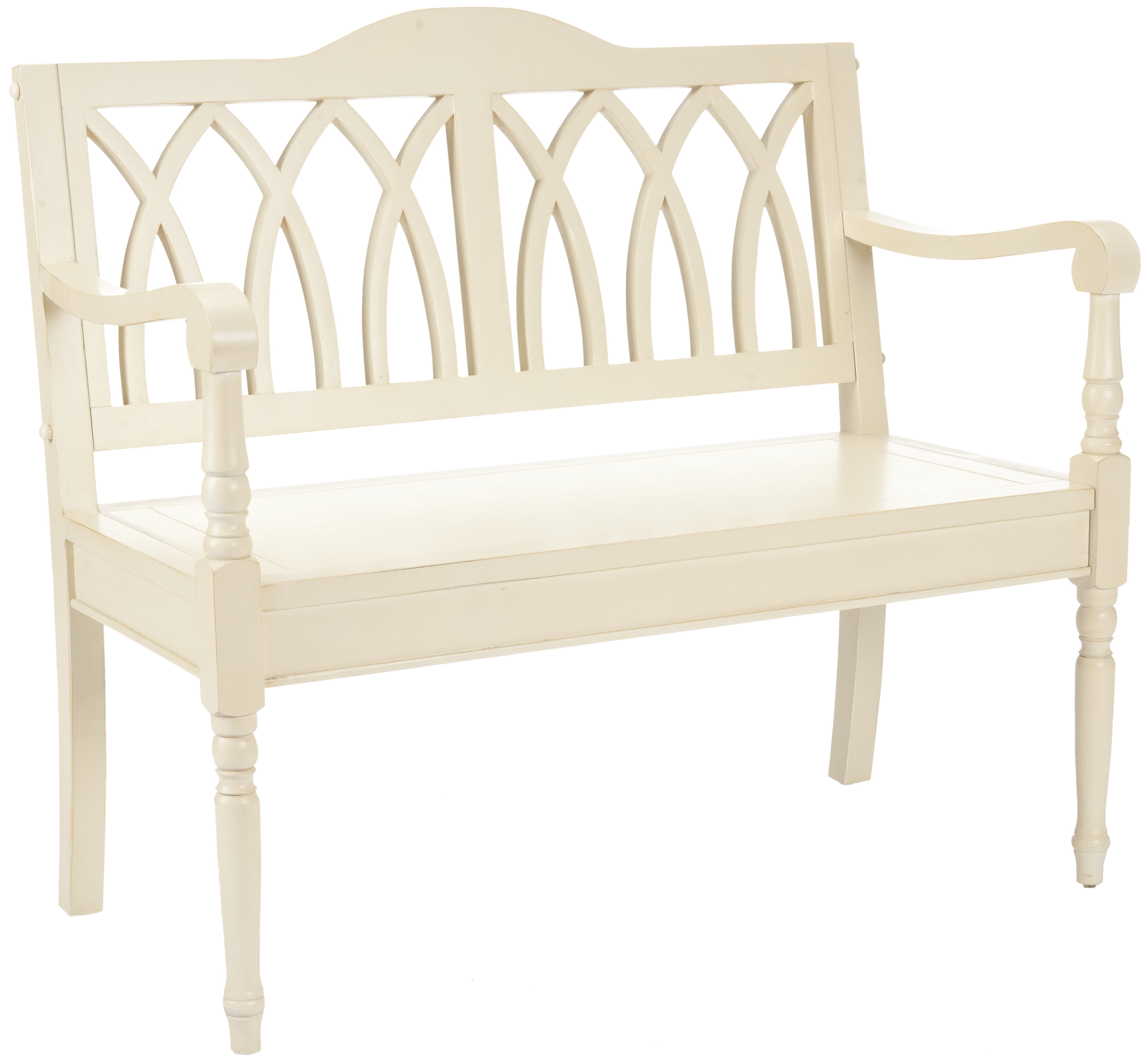 Transitional Gothic-Inspired White Pine Bench - 40"