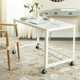 thumbnail image 1 of SAFAVIEH Bentley Modern Glam Writing Desk with Casters, White, 1 of 7
