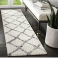 thumbnail image 1 of SAFAVIEH Berber Abel Geometric Shag Runner Rug, Ivory/Gray, 2' x 12', 1 of 8