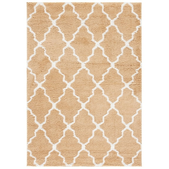 SAFAVIEH Berber Alastar Abstract Shag Area Rug, 8' x 10', Dark Beig/Ivory