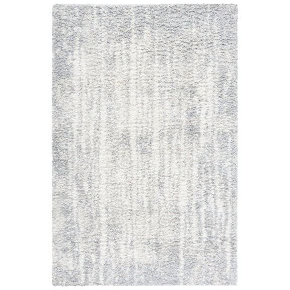 SAFAVIEH Berber Arline Abstract Shag Area Rug, 8' x 10', Grey/Ivory