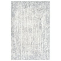 SAFAVIEH Berber Arline Abstract Shag Area Rug, Grey/Ivory, 6'7" x 8'7"