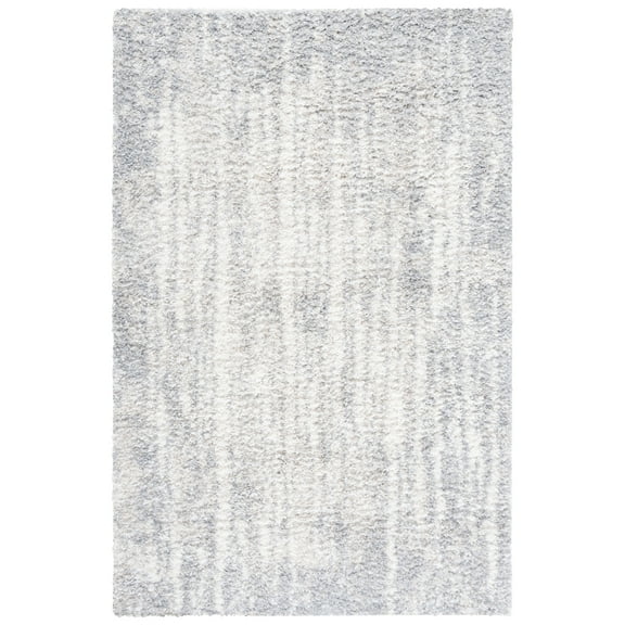 SAFAVIEH Berber Arline Abstract Shag Area Rug, Grey/Ivory, 6'7" x 8'7"