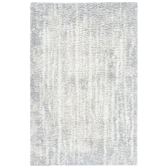 SAFAVIEH Berber Arline Abstract Shag Area Rug, Grey/Ivory, 6'7" x 8'7"