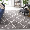 thumbnail image 1 of SAFAVIEH Berber Bentley Geometric Shag Area Rug, Light Gray/Cream, 9' x 12', 1 of 12