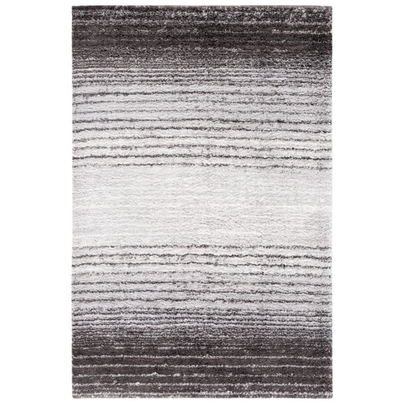 SAFAVIEH Berber Bijar Abstract Shag Area Rug, 4'5" x 6'5", Grey/Dark Grey