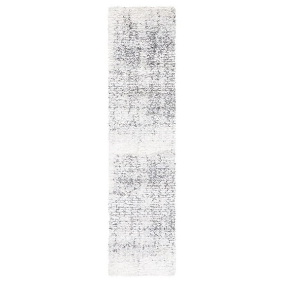 SAFAVIEH Berber Blair Abstract Shag Area Rug, 2'2" x 9' Runner, Charcoal/Grey