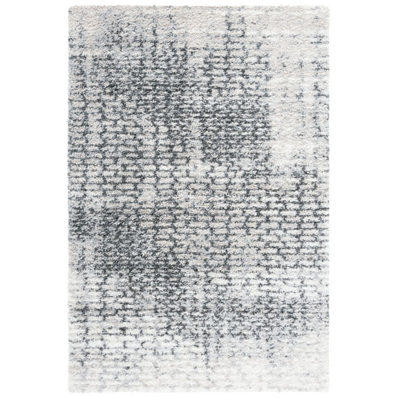 SAFAVIEH Berber Blair Abstract Shag Area Rug, Charcoal/Grey, 6'7" x 8'7"