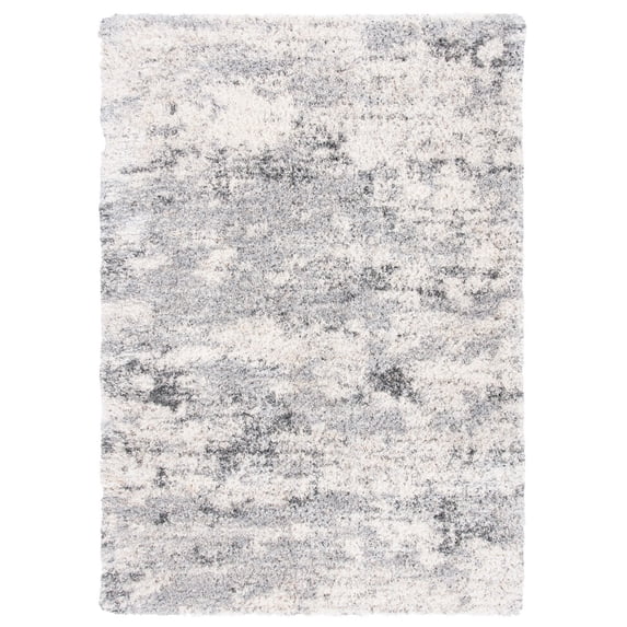 SAFAVIEH Berber Carrie Abstract Shag Area Rug, 5'3" x 7'6", Ivory/Beige