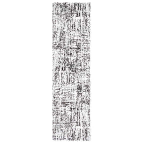 SAFAVIEH Berber Clover Abstract Polyester Shag Area Rug, Grey/Dark Grey, 7' x 7' Square