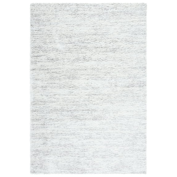 SAFAVIEH Berber Dacre Abstract Shag Area Rug, 4'5" x 6'5", Ivory/Light Grey