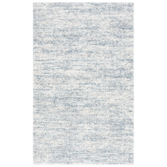 SAFAVIEH Berber Dacre Abstract Shag Area Rug, 8' x 8' Square, Ivory/Light Grey