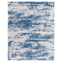 SAFAVIEH Berber Damian Abstract Shag Area Rug, Beige/Blue, 10' x 14'